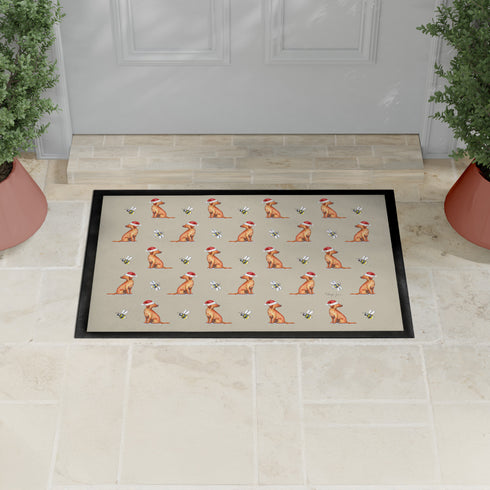 Labrador Fox Red Christmas Dog Pattern Door Mat